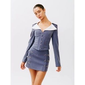 With Jean safety mini skirt pin me